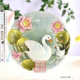 INPHIC-歐式鄉村手繪陶瓷掛盤 我家後院有白鵝 裝飾盤家居飾品擺設